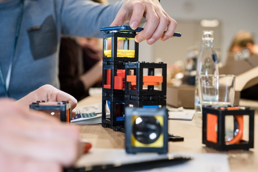 ...and the Lego-like construction of the UC2 microscope kit really encourages a playful approach to science!